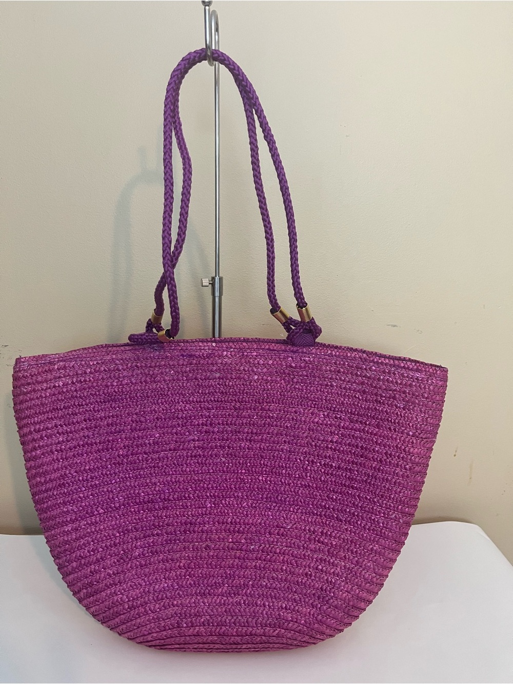 Purple Woven Tote Bag